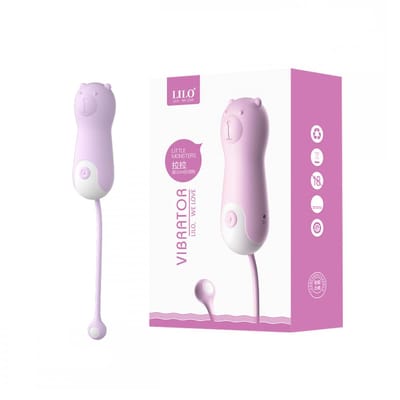 Cápsula Vibratória em Forma de Urso com 10 Modos de Vibração, Alça de Segurança e Carregamento via Cabo USB - Lilo Lala | 8,9 x 3,1 cm