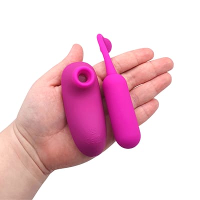 Cápsula Vibratória com 12 Modos de Vibração e Estimulador de Clitóris com 4 Níveis de Pulsação, Recarregáveis - Pretty Love Curupira