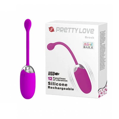 Cápsula Vibratória Recarregável em Silicone com 12 Modos de Vibração - Pretty Love Brook | 7,2 x 3,3 cm