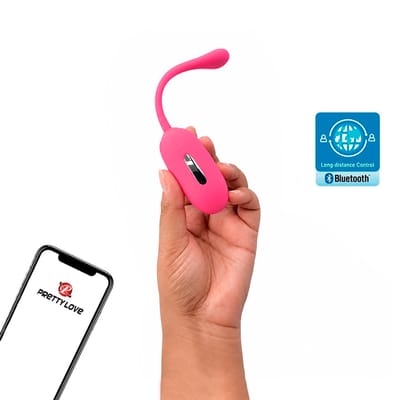 Cápsula Vibratória em Silicone com 12 Modos de Vibração, 3 Intensidades de Choque e Controle via App  - Pretty Love Doreen | 7,2 x 3,3 cm | Disponível em 2 Cores