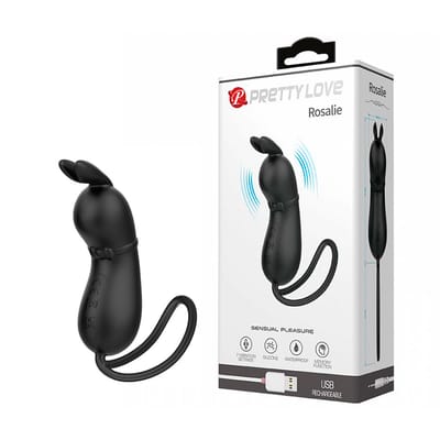 Cápsula Vibratória em Silicone com Formato de Coelho, 7 Modos de Vibração, Função de Memória  - Pretty Love Rosalie | 9 x 2,8 cm