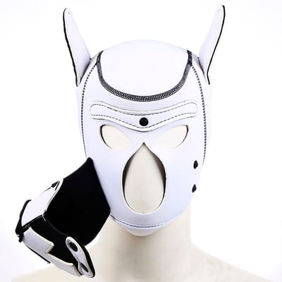 Capuz Sado em Neoprene com Formato de Cachorro, Orelhas Articuláveis e Focinho Removível - Puppy Hood | Tamanho Único