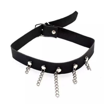 Choker com Fivela Ajustável e Detalhes de Corrente - Brasil Fetiche | Disponível em 3 Cores