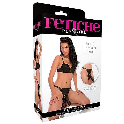 Cinta Peniana Avulsa com Anel para Pênis Realístico - Fetiche PlayGirl Strap On Ring
