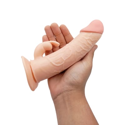 Cinta Peniana e Capa Extensora com Estimulador de Clitóris, Glande Definida e Veias Salientes - Pretty Love Harness Briefs Mavis  Dildo 7.4" | 12 x 3 cm