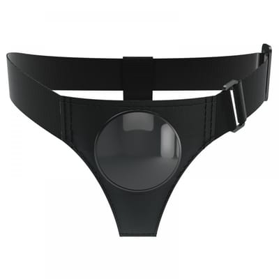 Cinta Peniana em Couro Sintético com Base para Penetradores de Ventosa - Pretty Love Harness Briefs | Tamanho Único