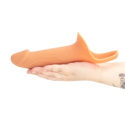 Cinta Peniana de Couro Sintético com Capa Extensora em Silicone com Glande Definida - Pretty Love Landon | 15 x 4,5 cm