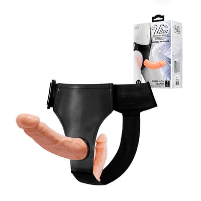Cinta Peniana Invertida de Couro Sintético com Prótese Dupla em TPR - Baile Ultra Passionate Harness