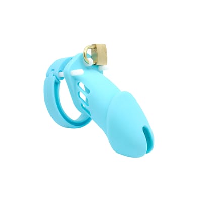 Cinto de Castidade em Silicone com Ponta Vazada e Anel para Escroto Ajustável com Cadeado | Disponível em 2 Cores