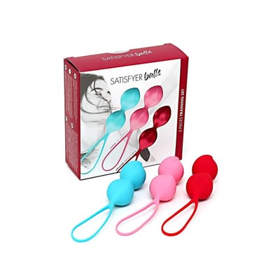 Conjunto com 3 Pesos para Pompoar em Silicone - Satisfyer Balls | 15,6 x 3,4 cm