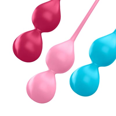 Conjunto com 3 Pesos para Pompoar em Silicone - Satisfyer Balls | 15,6 x 3,4 cm