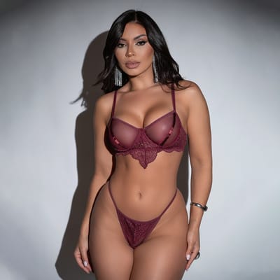 Conjunto em Tule com Aro e Detalhe de Renda - Exclusiva Lingerie | Disponível em 4 Cores e 4 Tamanhos