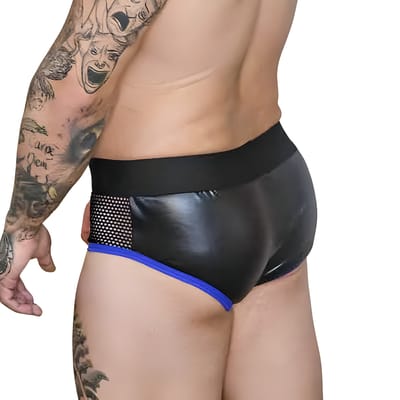 Cueca em Arrastão com Cirrê Brilhoso e Abertura Frontal com Botão de Caveira - Exclusiva Lingerie | Tamanho Único