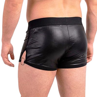 Cueca Boxer em Cirrê Brilhoso com Corrente Frontal e Argola nas Laterais - Exclusiva Lingerie | Tamanho Plus Size