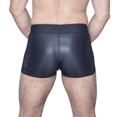 Cueca Boxer em Cirrê com Recortes Laterais em Arrastão - Exclusiva Lingerie | Tamanho Único