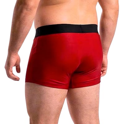 Cueca Boxer em Cirrê Vermelho com Elástico Preto - Exclusiva Lingerie | Tamanho Plus Size
