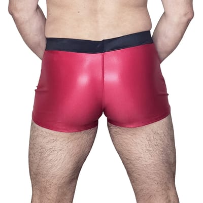 Cueca Boxer em Cirrê Vermelho com Elástico Preto - Exclusiva Lingerie | Tamanho Único