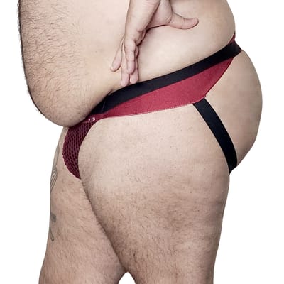 Cueca JockStrap em Arrastão com Elástico Duplo - Exclusiva Lingerie | Tamanho Plus Size