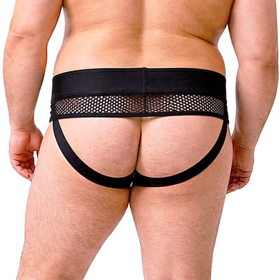 Cueca JockStrap em Arrastão - Exclusiva Lingerie | Tamanho Plus Size