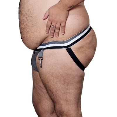 Cueca JockStrap com Detalhe de Fivela e Mosquetão em Metal - Exclusiva Lingerie | Tamanho Plus Size