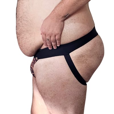Cueca JockStrap em Tule com Estampa de Onça - Exclusiva Lingerie | Tamanho Plus Size