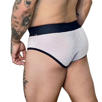 Cueca Slip em Arrastão com Detalhe de Abertura Frontal e Fecho em Velcro - Exclusiva Lingerie | Tamanho Único