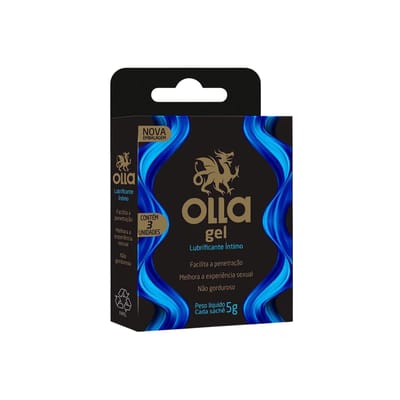 Lubrificante Íntimo A Base de Água com 3 Sachês - Olla Gel | 5g