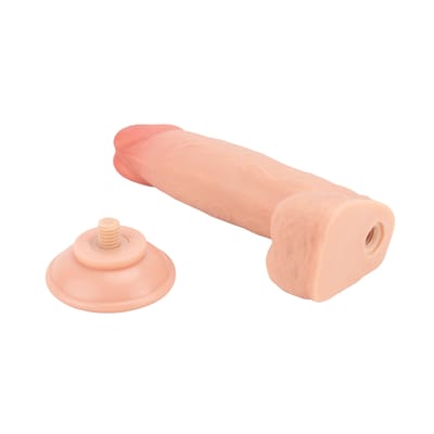 Prótese Peniana Articulada com Glande, Texturas, Escroto e Ventosa - Yaffa Super Cock | 15 x 4,2 cm