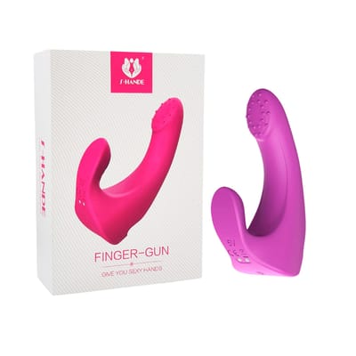 Dedeira Estimuladora de Ponto G e Clitóris com Cerdas Estimuladoras, 9 Modos de Vibração e Recarregável - S-hande Finger-Gun | Disponível em 2 Cores