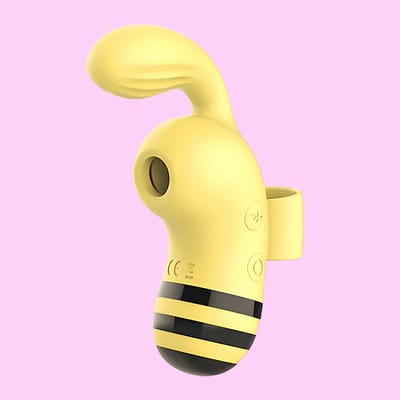 Dedeira Estimuladora em Silicone no Formato de Abelha com 10 Tipos de Vibração, 5 Modos de Pulsação e Carregamento via USB - Little Bee | 11 x 2,4 cm