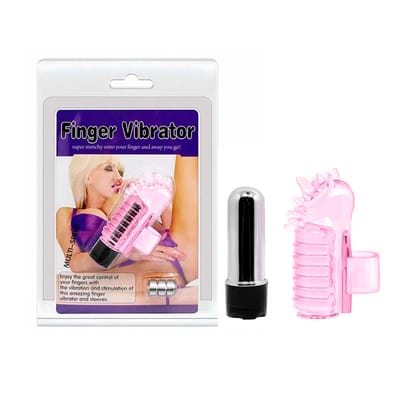 Dedeira Feita em Silicone com Cápsula Vibratória em Multivelocidade - Finger Vibrator - 7,6 x 2,6 cm | Cor: Rosa