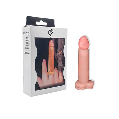 Dedeira em PVC em Formato de Pênis Realístico, Glande Definida e Base de Coração - InNamorata Dedo Sex | 9 x 1,9 cm | Disponível em 2 Cores