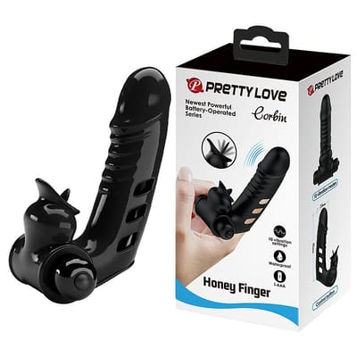 Dedeira em Silicone com Glande Definida e Estimulador Clitoriano com 10 Modos de Vibração - Pretty Love Corbin | 9,1 x 2,5 cm