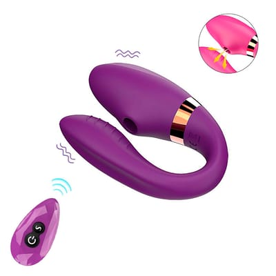 Vibrador para Casal com Controle Remoto, Tecnologia de Sucção e 7 Modos de Vibração - Dibe Sex Massager High Water G Spot Alva | 9 x 2,3 cm | Disponível em 2 Cores