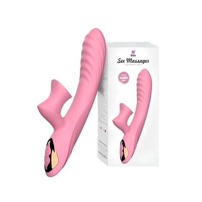 Vibrador Estimulador de Ponto G e Clítoris com 7 Modos de Vibração, Função Aquecimento e Cerdas Rotativas - Dibe Sex Massager Sally | 13 x 3,7 cm