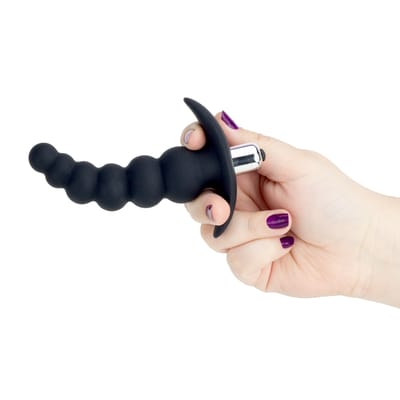 Plug Anal Escalonado em Elastômero com Única Vibração - Dom H4 G Beads | 10,5 x 3,4 cm