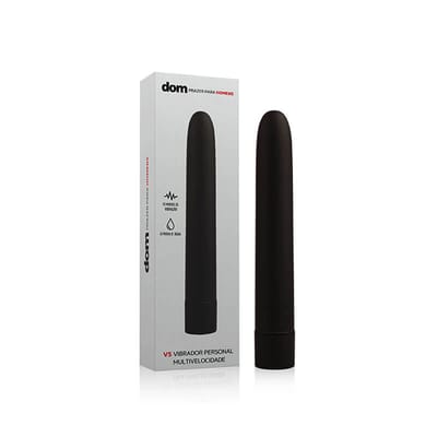Vibrador Personal em ABS Atóxico com 10 Modos de Vibração e Formato Anatômico - Dom V5 | 15,5 x 2,6 cm