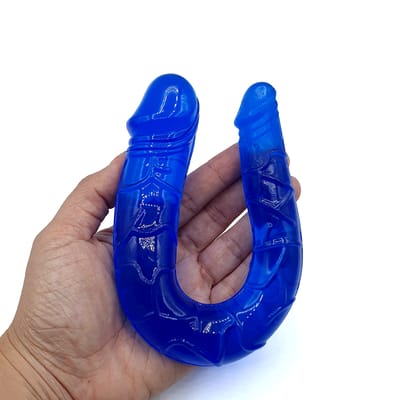 Prótese Dupla com Veias Massageadoras e Glande Saliente nas Duas Extremidades - LyBaile Double Dong | 28,8 x 3,3 cm | Disponível em 5 Cores