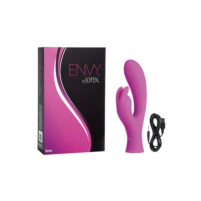 Vibrador Rabbit Recarregável em Silicone com 7 Modos de Vibração - Envy Seven by Jopen | 18,5 x 3,7 cm