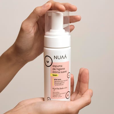 Espuma de Higiene Íntima Suave com Aloe Vera e Ácido Lático - NUAÁ Teen | 150 ml
