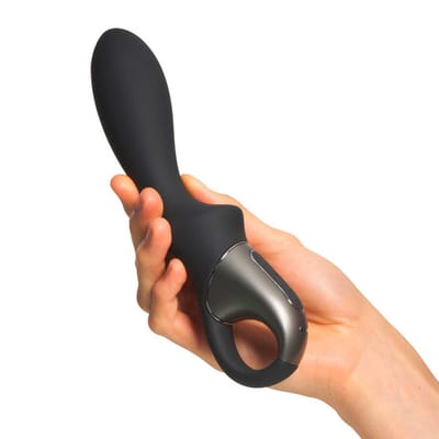 Estimulador Anal em Silicone com 12 Modos de Vibração, Função Aquecimento e App Interativo - Satisfyer Heat Climax | 11 x 3,9 cm