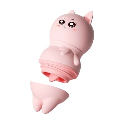 Estimulador Clitoriano em Formato de Gatinho, Língua com 10 Movimentos e Carregamento via Cabo USB - Maig Funny Cat | 7,8 x 4,1 cm