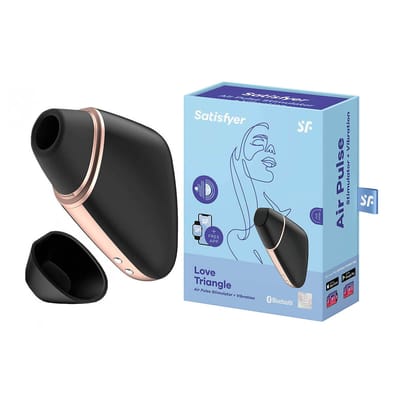 Estimulador Clitoriano Recarregável com 10 Modos de Vibração, 11 Intensidades de Sucção e Aplicativo - Satisfyer Love Triangle