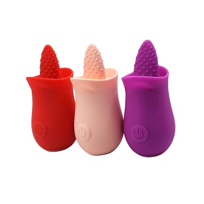 Estimulador Clitoriano Recarregável em Formato de Rosa com 10 Modos de Vibrações em Movimentos de Língua - Vibrating Cunnilingus Massager | Disponível em 3 Cores