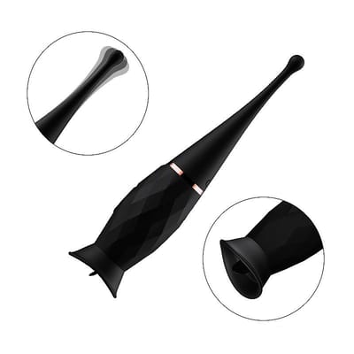 Estimulador de Clitóris com Língua, 7 Modos de Vibração e 2 Capas em Silicone - Dibe Orgasm Clitoral | 19,5 x 3,6 cm