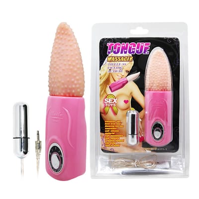 Estimulador em Forma de Língua com 3 Velocidades de Rotações e Cápsula Vibratória - Tongue Massager | 16,5 x 4,5 cm