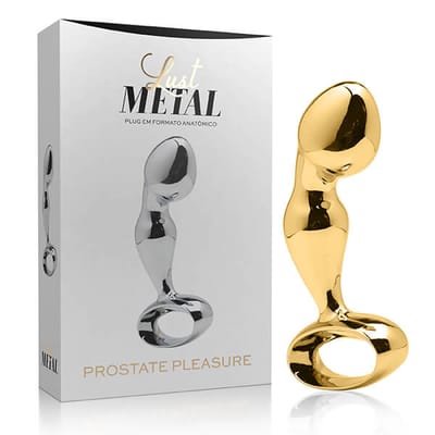 Estimulador de Próstata em Metal com Alça de Segurança - Lust Metal Prostate Pleasure | Disponível em 2 Cores