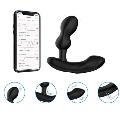 Estimulador de Próstata e Períneo em Silicone, 7 Modos de Vibração com Controle por Aplicativo - Lovense Edge 2 | 10,5 x 3,3 cm