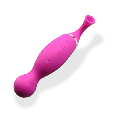 Vibrador Estimulador de Clitóris em Silicone com 12 Modos de Vibração, 12 Níveis de Sucção, Recarregável e Resistente à Água - Pretty Love Magic Flute ll