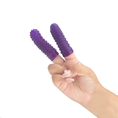 Conjunto de Duas Capas Para Dedo com Texturas Estimuladoras - Sexy Fantasy Estimulador de Ponto G | 8 x 3 cm